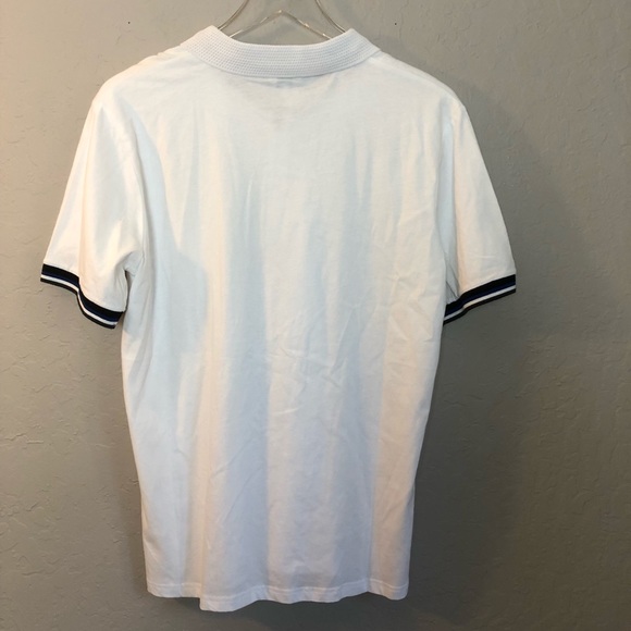 Ben Sherman White Polo T-Shirt Zip Neck - Picture 3 of 5